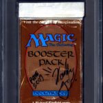 Magic the Gathering Alpha Booster Pack PSA Authenticated Signed Rome 2009 by Creator Richard Garfield